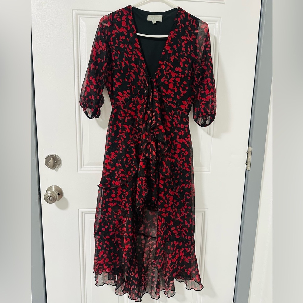 Asher Black and Red, High-Low Romper, Size Small